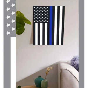 Paquete de 2 Banderas de Jardín con Línea Azul y Bandera Estadounidense - Banderas de Doble Cara de 12.5 x 18 Pulgadas para Homenajear a los Oficiales de Seguridad - Product Image 4