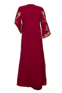 XXL Style Marocain Designer Abaya Kaftan Robe Adultes Excellent Travail À La Main Séquence Rouge Style Ethnique Modal Vêtements Long - Product Image 3