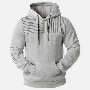 Pull à capuche zippé pour hommes conçu sur mesure hiver polyester/coton mélangé 340 GSM solide respirant imprimé brodé - Product Image 1