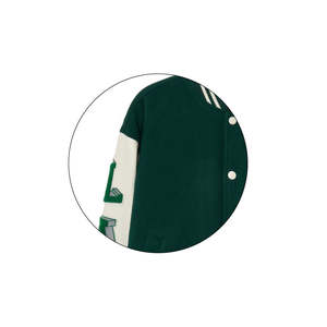 Chaquetas Varsity con mangas verdes y blancas Chaqueta de lana de alta calidad para exteriores Chaqueta transpirable Letterman Varsity - Product Image 4
