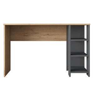 Table de bar moderne en MDF imitation bois avec étagères de rangement, longue table de jeu pour la maison et l'appartement - Product Image 2