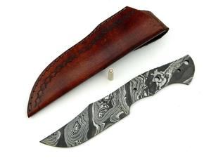 ชุดมีดล่าสัตว์ทำจากเหล็กดามัสกัสแฮนด์เมดชุดใบมีดเปล่าพร้อมปลอกด้ามไม้ - Product Image 3