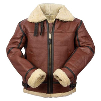 Blouson de moto en cuir chaud d'hiver, fait main, en peau de mouton véritable de qualité supérieure, doublure en sherpa, fausse fourrure, réversible, imperméable