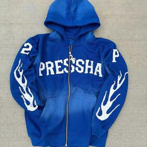 2025 Fabricantes de ropa Sudadera con capucha personalizada para hombre Logo Parche Bordado Zip up Sudaderas con capucha de gran tamaño Hombres para Streetwear Boxy Fit Hoody - Product Image 5