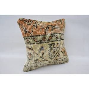 Luxury 12x12 Beige Kantha Patchwork Wool Pillow Woven <b>Vintage</b> Embroidered Print Pattern Fluffy <b>Bedding</b> for Sofa and Floor Use - Product Image 2