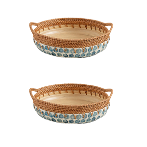 Best New Unique Design Rattan Spun <b>Bamboo</b> Salad <b>Bowl</b> Mother Of Pearl Serving <b>Bowl</b> Wholesale Home Decor Kitchenware from Vietnam - Product Image 2