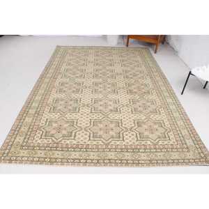5.2x9.2 ft Vintage Rug, <b>Brown</b> Floral Turkish Rug <b>Wool</b> - Product Image 1