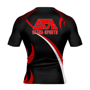 Ensemble de shorts anti-éruptions cutanées respirants à séchage rapide personnalisés pour hommes MMA BJJ équipement d'entraînement de compression flexibilité et force améliorées - Product Image 1