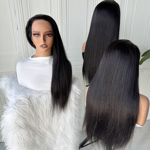 Perruque en cheveux humains lisses, noir naturel, 13x4 13x6, Lace Front HD transparente, pré-épilée, pleine densité - Product Image 4