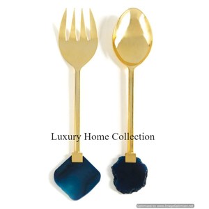 ชุดเครื่องใช้บนโต๊ะอาหารสีทองเงางามดูน่าดึงดูดอุปกรณ์เครื่องครัวทำจากโลหะสแตนเลสและเครื่องใช้ในครัวชุดทำด้วยมือ - Product Image 5