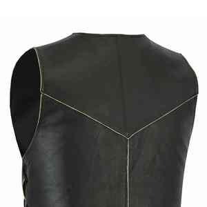 Gilet en cuir véritable sans manches pour hommes, chaud, respirant et imperméable, avec dentelle latérale, vente en gros de prix supérieur - Product Image 3