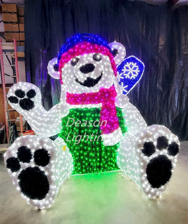 Outdoor LED Lighted Teddy Bear Christmas Decorations