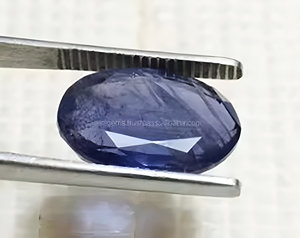 Piedra preciosa de iolita facetada brillante Piedra de iolita semipreciosa Forma ovalada de iolita suelta para hacer joyas - Product Image 3