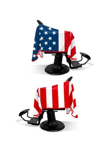 American Flag PRO Cape Cutting Barber Shop Salon Cape Impermeable con bandera americana ajustable PRO Cape - Product Image 5