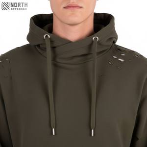 Vente chaude hommes en détresse pull à capuche à la mode sweats à capuche thermiques 6 taille lourd en détresse impression en gros vêtements Hombre - Product Image 4