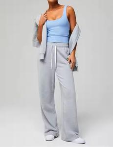 Wholesale Custom Solid <b>Sweatpants</b> for <b>Women</b> Wide Leg Sweat Pants Workout <b>Women's</b> Leggings Streetwear Jogging Pants for <b>Women</b> - Product Image 2