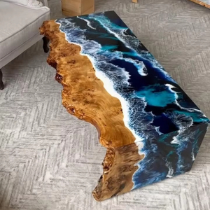 Mesa de Comedor de Lujo Hecha a Mano con Madera de Nogal Maciza y Resina Epoxi, Estilo Ángel, Personalizable, para Uso en el Hogar y Restaurantes, Escultura Artesanal - Product Image 5