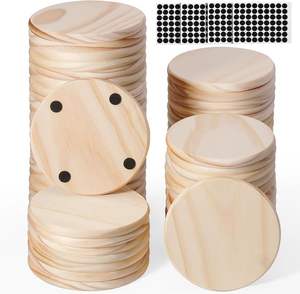 Natural Wooden <b>Coasters</b> for Cups Glasses & Mugs Handcrafted Solid Wood <b>Drink</b> <b>Coaster</b> Set Heat & Moisture Resistant Tabletop - Product Image 1