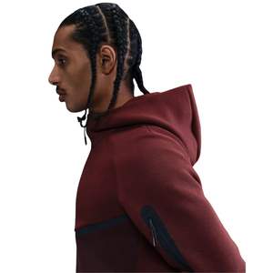<b>Mens</b> Tech <b>Fleece</b> Windrunner Full Zip <b>Hooded</b> Jacket Waterproof Windproof Breathable Front Crimson Lightweight Warm Athletic - Product Image 6