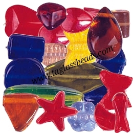 Vente en gros 14x20mm bande de pierre dorée forme ovale perles de verre Murano au chalumeau multicolore rouge opaque foncé pour la fabrication de bijoux - Product Image 2