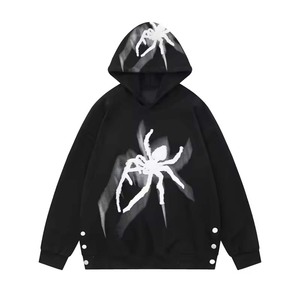 Sweat-shirt unisexe surdimensionné à impression sérigraphique, prix de gros, vente chaude, logo personnalisé de haute qualité, imprimé vintage - Product Image 2