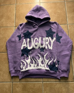 100% Cotton Customized <b>Hoodies</b> Solid Pattern Lined Collar Acid Washed Casual <b>Summer</b> Style Embroidered 3D Design Applique - Product Image 5