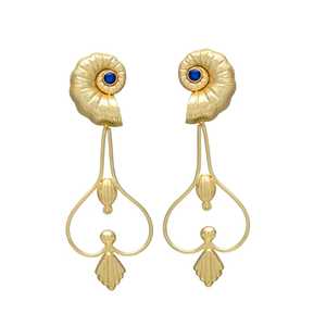 มาใหม่ต่างหูห้อยทองเปลือกหอยต่างหูชุบทองต่างหูออกแบบต่างหูแฟชั่นใหม่ - Product Image 1