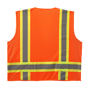 Hi Vis Vêtements de sécurité réfléchissants Gilet de sécurité en maille avec fermeture à glissière avant et plusieurs poches pour les travaux de construction - Product Image 2