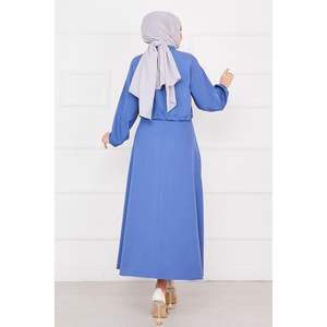 Ensemble hijab double jupe indigo pour femme - Product Image 2