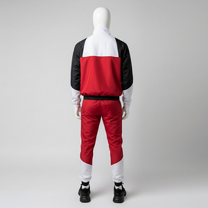 ชุดวอร์มสีบล็อกสำหรับผู้ชายฤดูหนาวมีหลายสีซิปแจ็คเก็ตกางเกงวิ่งกางเกงลำลองแฟชั่นสตรีทแวร์100% ชุดกีฬา - Product Image 4