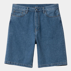 Shorts Bermuda en jean décontractés pour hommes, taille mi-haute, fermeture boutonnée, couleur unie, en coton tissé respirant, avec poches - Product Image 2