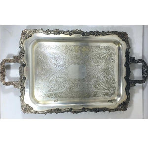 Grand plateau à dessert en acier inoxydable Vaisselle de qualité supérieure Service de nourriture parfait pour les restaurants, les mariages, les hôtels et les événements spéciaux - Product Image 2