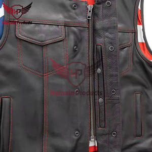 Chaqueta Retro Vintage para hombre, chaleco de motorista con estilo de alta calidad, diseño de moda informal, motocicleta de cuero genuino de talla grande - Product Image 4