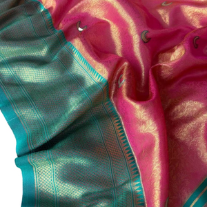 Ropa tradicional india para bodas y fiestas, tejido de trabajo Latkan impreso Digital de longitud larga, Paithani Saree para adultos especiales - Product Image 1