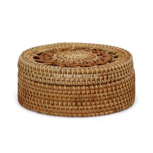 Caja de Almacenamiento Multifuncional Decorativa Hecha a Mano de Mimbre Bohemio, Textura Tejida Natural, Vietnam, Dimensiones Personalizables - Product Image 1