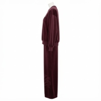 Conjunto de dos piezas de chándal con capucha de terciopelo y cortavientos liso, estilo urbano, ecológico, de talla grande para mujer, con estampado de pedrería, al por mayor