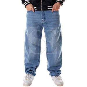 Boy <b>Jeans</b> Loose Fit Baggy High Quality Customized Fashion Pants / Custom Plain Dyed Design Your Own <b>Jeans</b> Pant for Men - Product Image 3