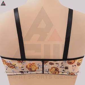 Sujetador deportivo de sublimación transpirable de nuevo estilo para mujer, soporte medio de alta calidad, entrenamiento de Yoga, cierre frontal con cremallera sin tirantes - Product Image 4