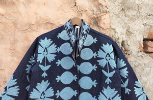 Handcrafted Suzani Denim Jacket: Boho Floral Embroidered Outerwear - Product Image 3