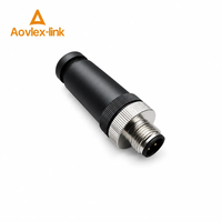 Connecteur M12 personnalisé pour câblage sur site, Profibus 4 broches mâle droit, fiche de câblage M12, connecteur M12 code D