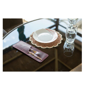 Funda de cuero de alta calidad para el almuerzo, prenda más antigua de color azul - Product Image 3