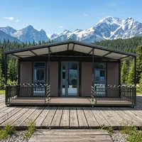 Maison pliable à double aile, villa préfabriquée en bord de mer, maison modulaire imperméable pour complexe hôtelier insulaire, camping