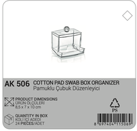 Organisateur de maquillage multifonctionnel compact en acrylique, design moderne, écologique, avec support pour cotons-tiges, idéal pour la salle de bain - Bestseller