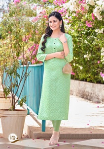 Kurtis imprimé en rayonne lourde nouvellement lancé pour les vêtements indiens pour femmes - Product Image 5