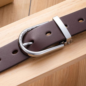 Ceinture en cuir de vache véritable de haute qualité, de style formel et écologique, avec boucles à épingles carrées en alliage. - Product Image 4