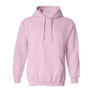 Sweat à capuche classique pour homme en rose clair, respirant, en molleton de coton mélangé épais avec cordon de serrage, broderie 3D, différentes tailles - Product Image 1