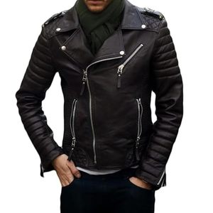 Chaquetas de cuero Carta personalizada Logotipo en relieve Chaquetas de cuero para hombre Chaqueta de cuero para hombre Chaquetas de cuero para hombre - Product Image 1