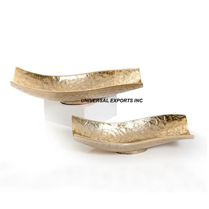 Set of Two Elegant Customized Size Aluminum <b>Chocolate</b> Trays Designer <b>Fancy</b> Metal Platter Eco-Friendly Decorative Tray - Product Image 2