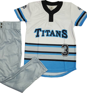 Uniforme de baseball à rayures et à sublimation personnalisé, kit d'uniformes de softball de haute qualité, respirant, avec nom et logo - Product Image 1