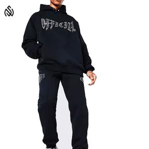 Fabricant de survêtements pour hommes à prix abordable, coupe ajustée, style unique, vêtements d'extérieur pour hommes, ensemble deux pièces avec strass, survêtements - Product Image 1